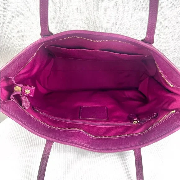 Coach Rich Purple Leather Tote - Picture 5 of 9
